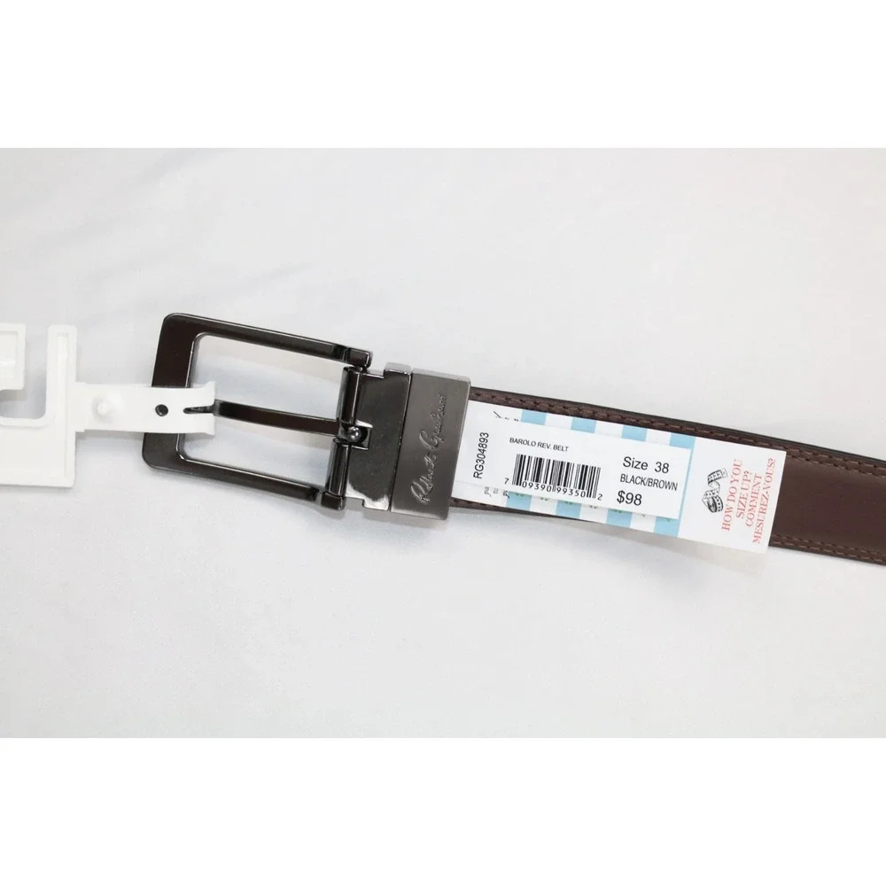 Robert Graham BAROLO REVERSIBLE BELT Black/Brown Leather Men's Size: 38 $98